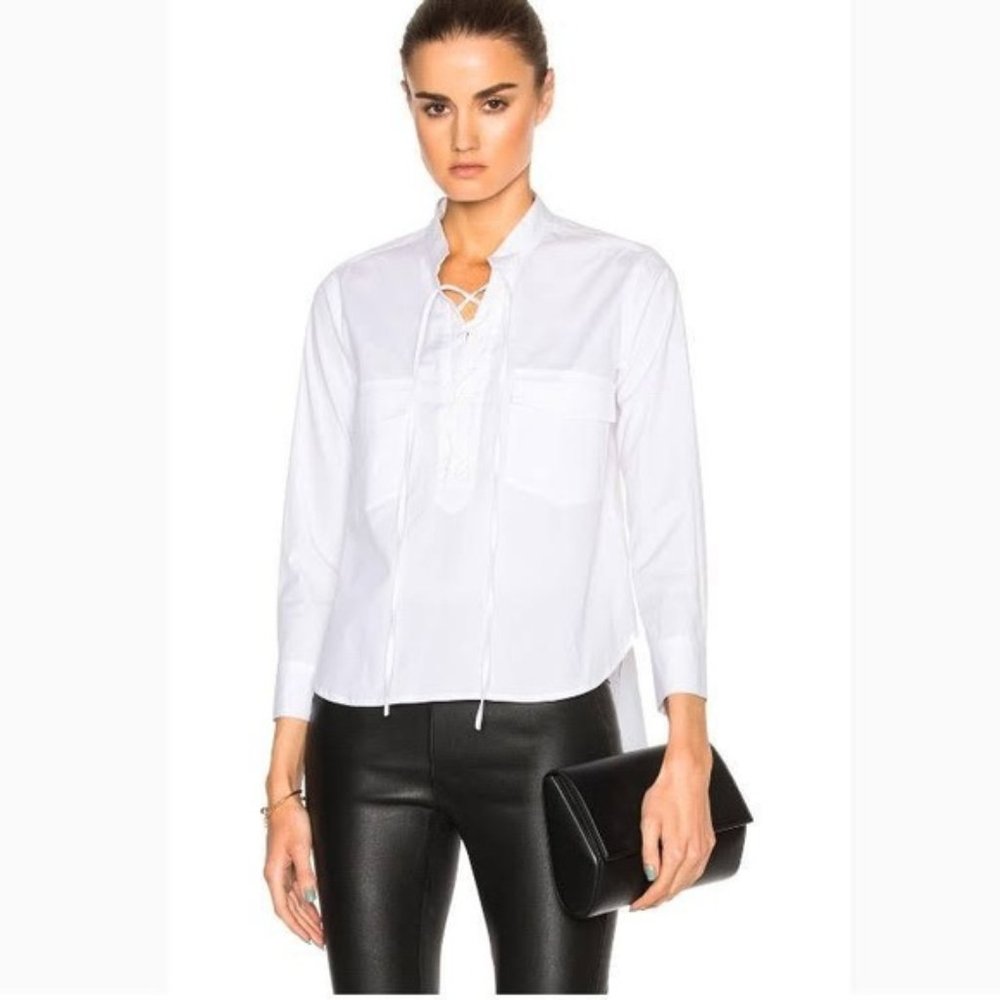 Veronica Beard Harper Lace Up Shirt
